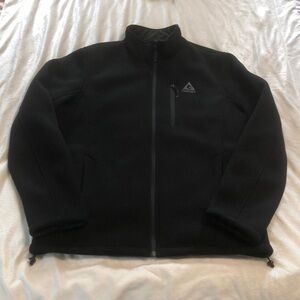 Mens Waffle Knit fleece black jacket